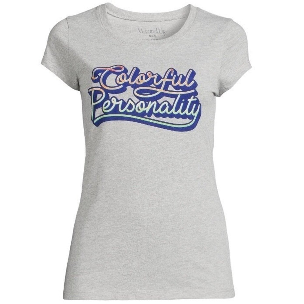 Wound Up Womens Graphic Tee XXXL 21 New with Tags Gray Colorful Personality Nice